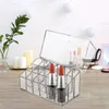 Lagringslådor Läppstifthållare 18 Space Clear för Display Case Cosmetic Box Lip Gloss med Flip Over Lid Make Up Organizer