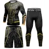 MMA Rash Guard T-shirts Sets masculinos de boxe de boxe Treined Suit de BJJ GI Rashguard Muay Thai MMA Surquitial Treino de corrida Sportswear