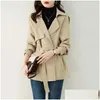 Womens Trench Coats Spring Autumn Coat Korean Loose Mid-Long Women Overcoat Casual Windbreaker Female Tops Drop Delivery Apparel Cloth Dhbdo