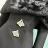 Werk jurken parelzuinige mouwen schoudertailleforming jas milieubescherming mao bont stiksel heup overgrsk -pak