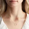 Pendant Necklaces 316L Stainless Steel Circle Necklace Dainty Gold Plated Round Choker Gift For Women Jewelry 2024 Trend