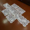 Julgran snögubbe Santa Table Runner White Lace Snowflake Table Cover för hem Trackan Birthday Wedding Xmas Party Decor Dekor