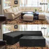 Multi Size Furniture Corner Sofa Protect L Shape Outdoor Garden Waterproof Black Furniture Dustproof Outdoor Corner Table Cover