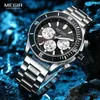 Наручительные часы Megir Navy Blue Sport Watch для мужчин.