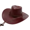 Berets Men Western Black Cowboy Hat Gentleman Game Red Dead Redemption 2 Cowgirl Country Classic Faux Leather Jazz Women Knight