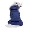 Varmt vinter varmt tjockt för stora små hund husdjurskläder vadderad hoodie jumpsuit byxor kläder xs-5xl varm ny ankomst gratis frakt