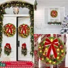 Decoratieve bloemen verlichte kerstkrans muur deur decoraties 2024 ornament kunstmatige vakantie voorste decor