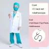 Çocuklar cerrahi üniforma çocuklar doktor hemşire iş gömlek pantolon ceket kızlar kızlar cosplay cadılar bayramı kostümler parti doğum günü hediyesi