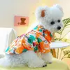 Appareils pour chiens 1pc pour animaux de compagnie Cat printemps d'automne d'été mince couleur bulle pyjamas orange avec boucle à cordon pour petits chiens moyens