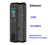 Gravador de 32 GB de Voz Digital Recorder Bluetooth 5.0 Audio ativado por telefone gravação Smart ruído cancelamento 3072kbps mp3 play