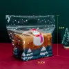 Stobag 50pcs新年クリスマスパンパッケージングバッグHnadle Santa Claus Toast Supplies for Home Handmade Gift