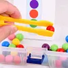 Clip en bois perles à essai Set Montessori Games Kids Fine Motor Training Toy Couleur correspondant à Early Educational Children Toy