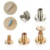 10 Sets 5 mm/6,5 mm/8mm massiven Schraubennagel Niet Nieten Doppelflacher Kopfgürtel/Gurt Nieten Gepäck Leder Metall DIY Handwerk Kupfer