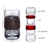 YMEEI Travel Teaware-sets met draagkisten Glass PUER TEAPOT Draagbare warmtebestendige filterbloemthee Outdoor Drinksets