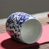 Chine Kung Fu Ceramic Teacups Tentures de thé en porcelaine bleu et blanc Jingdezhen Retro Retro High White Porcelain Tea Tup Livraison gratuite