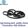 GKTOOLS C-11 3D Printer GT2 6mm Closed Loop Rubber 2GT Timing Belt Length 468 480 484 488 494 500 520 524 528 540 mm