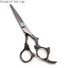 5.5 "6" 440c noir Personnaliser le logo Ciseaux de coupe Coupes Thinninng Cisteaux Ciseaux Cisseurs Chiens Cisseurs Shears Professional Shears C9005