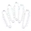 10Pcs Gold Silver Plated Safety Pin Brooches 5 Holes Connectors Finding For DIY Jewelry Making Craft Sewing Apparel Accessories