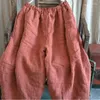 Women's Pants Loose Casual Thicken Women Cotton Korean Fashion Simplicity Literature Trousers Winter Female Warm Haren Radish E238