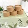 Eco Friendly 1oz - 50 pc's/Lot Cardboard Lip Balm Paper Jar -kraft - 100% biologisch afbreekbare papieren karton cosmetische pot