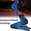 Nuovi e unici sexy night glow pesca calzamaglia netta di pesca collant fluorescente mesh calzini a maglie 06v7