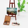 Miniature decor 1/12 Doll House Paintbox schilderen Easel Palet Art Room Scene Decor Deckhouse Accessories