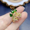 Clusterringe fs Inlay natürlicher Tansanit/Diopside Ring Echt Silber S925 für Frauen feiner Charme Hochzeiten Modeschmuck mit Zertifikat