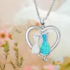 Ny Two Tone Aubao Cat Heart Formed Pendant Halsband Kvinnors ihåliga krage kedja