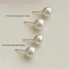 Boucles d'oreilles étalon Senlissi- 18k aiguille en or naturel en eau douce blanche et gris perle 4-12 mm 925 argent sterling pour femmes bijoux