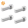 Dolity 4pcs Tornillos de vástago de bicicleta Botella de agua Perno de la jaula Tornillos de plata M7 para la herramienta de ciclismo de carreras de motocicletas para bicicletas de montaña