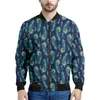 Jackets masculinos Bohemian Feather Pattern Men D Impresso de manga longa Selta Tops Rua Grande Bomber Zipper Jacket Coat