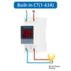 Светодиод DIN Rail Светодиод цифровой вольтметр Ammeter AC50-500V Тестер напряжение Тестер Однофазный тестовой тестост 220V для измерения для измерения.