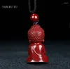 Figurines décoratives Natural Red Cinnabar Baobao Maitreya Bouddha Pendant Man Femme Purple Gold Sand Colon de style chinois Gift de style chinois