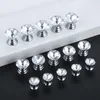 DRELD 5Pcs 12/18/20mm Clear Crystal Glass Jewelry Gift Box Drawer Knob Furniture Hardware Cupboard Handle Door Pull Home Decor