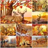 5d diy diamant peinture d'automne cerf complet drill croix kit de point de point diamant broderie animal art home décor cadeau pour Noël