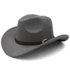 3 Größen ParentChild Männer Frauen Kinder Kinder Woll Western Cowboy Hat Wide Bim Sunhat Party Reise im Freien Cap Classical Retro 240410