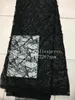 5 Yards New Material Mesh Tulle Black Hand Print Glitter Lace Fabric com contas JRB-00363 para vestido de noiva
