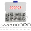 200pcs aluminiowa płaska pralka Układ uszczelki płaski Zestaw uszczelnienia Pierścienia Zestaw 9 rozmiarów M5/M6/M8/M10/M12/M14 z pudełkiem