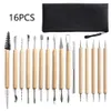 16pcs Wooden Polymer Shapers Modeling Carved culpture DIY Clay Tools Sculpting Kit Sculpt Smoothing Wax Carving Sculpture