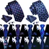 Neck Ties Navy blue dot mens neckline high-quality silk pockets square cufflinks woven suit tie set business party designer Barry. Wang 6486C240410