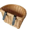 Bicycle Basket bike Wicker Front Handlebar Basket Cycling Handwoven Willow Semicircle Cargo Bag Storage Case For Bike Accessory