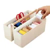 Storage Boxes Portable Shower Basket With Wooden Handle Compartments Organizer For Bathroom Kitchen College Dorm