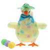 Cartoon poulet poulet ponte des œufs jouet avec 3 chant coloré swinging poupées en peluche cadeau de Pâques pour les enfants 240401