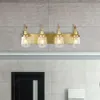 Boerderij wandlamp in de muur in geverfd goud met heldere glazen tinten - moderne badkamer ijdelheid licht 5 -lichts lamp - binnen wandlamp