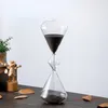 Unikalne 3-warstwowe szklane klepsydra świątecznego wystroju prezenty Dynamiczna ceremonia piasku Caixa de Areia Bureau Enfant Timer Black Sand Clock