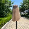 Highlight Lace Frontale Joodse Wig European Virgin Human Hair Blond Bruine Transparant Lace Top Kosher Pruik 18inch handgebonden pruiken