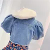 Bébé filles en denim veste infantile en tout-petit jean manteau pochette bouffée enfants jean vêtements bébé fille sort