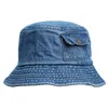 Topi nelayan saku topi Bucket Denim antik pria wanita dicuci katun topi Panama mode topi Bob Hip Hop petten sombrero pescador