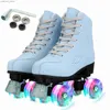 Inline Roller Skates Flashing Roller Skate Shoes 4-wheel Skates Inline Quad Skates Sneakers Rollers Shoes with Wheels Outdoor Skating Sliding Sport Y240410