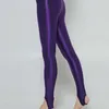 Active Pants Glossy Leggings Shiny High midja Elastic Step On Foot Tights Sexig Yoga Sport Women Fitness Fashion Workout Trousers